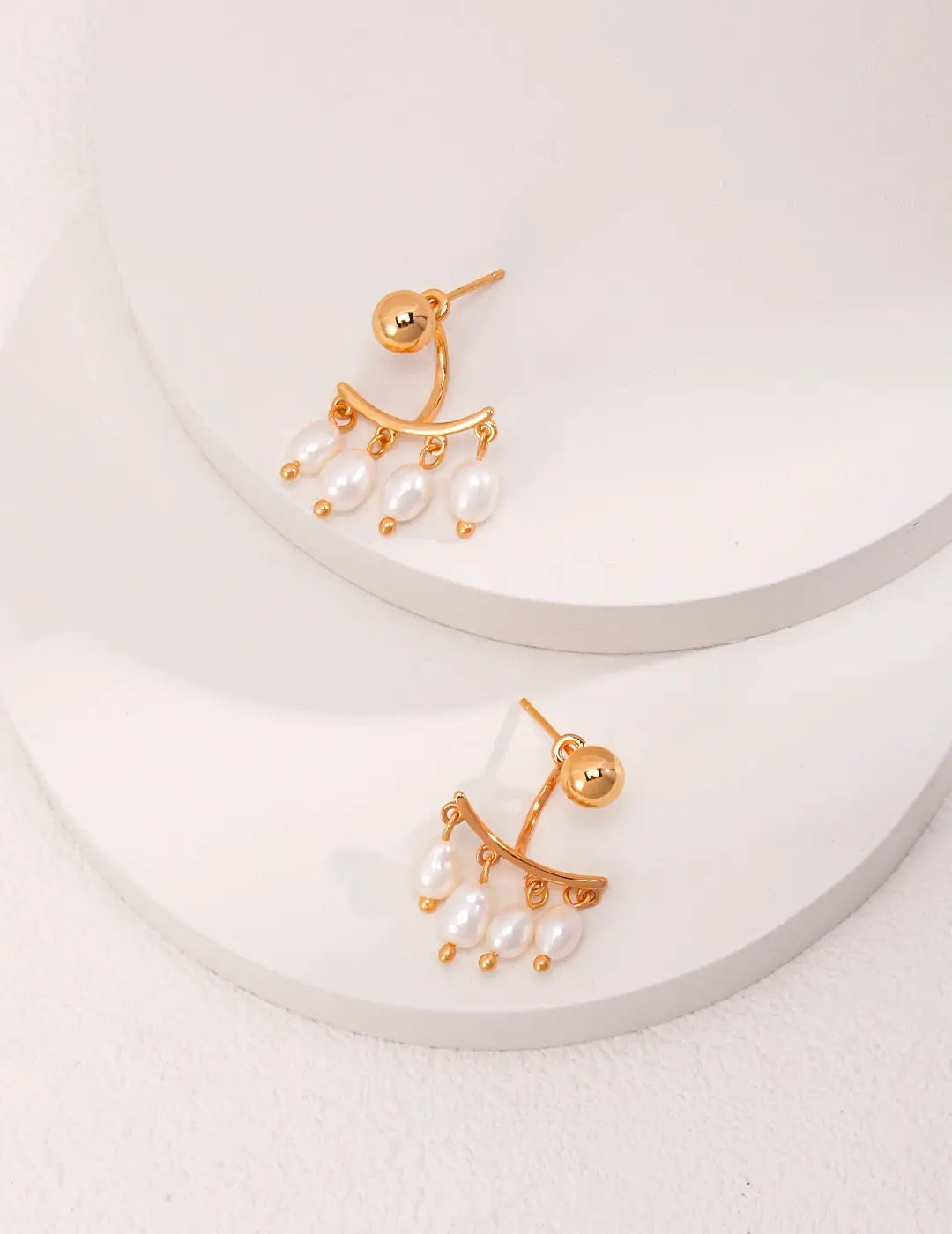 Detachable Four Row Drop Pearl Earrings - Memoriex