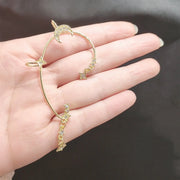 Diamond Four Awn Star Moon XINGX No Piercing Ear Hooks - Memoriex 