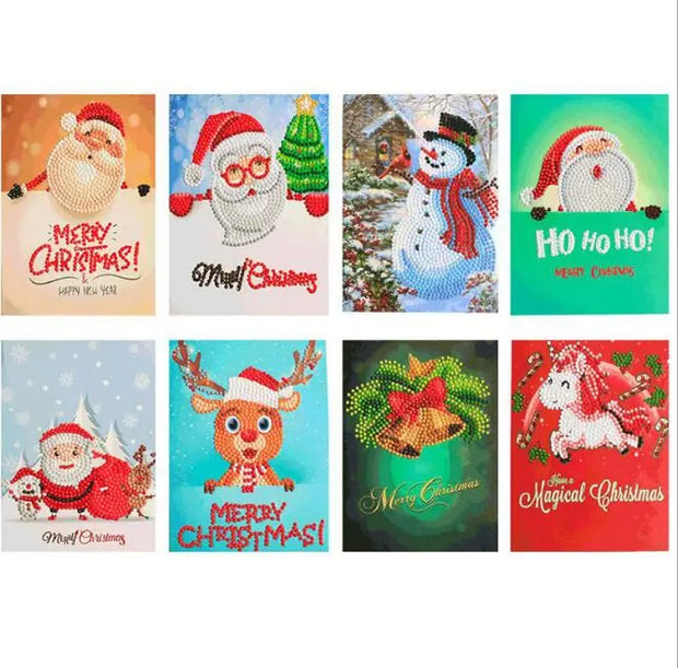 Diamond Painting Cartoon Greeting Cards Diamond Embroidery Christmas Paper Greeting Postcards Festival Craft DIY Kids - Memoriex 