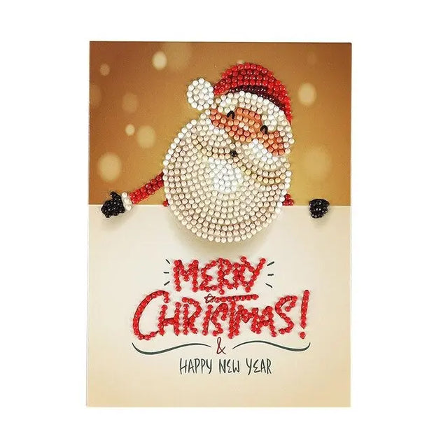 Diamond Painting Cartoon Greeting Cards Diamond Embroidery Christmas Paper Greeting Postcards Festival Craft DIY Kids - Memoriex 