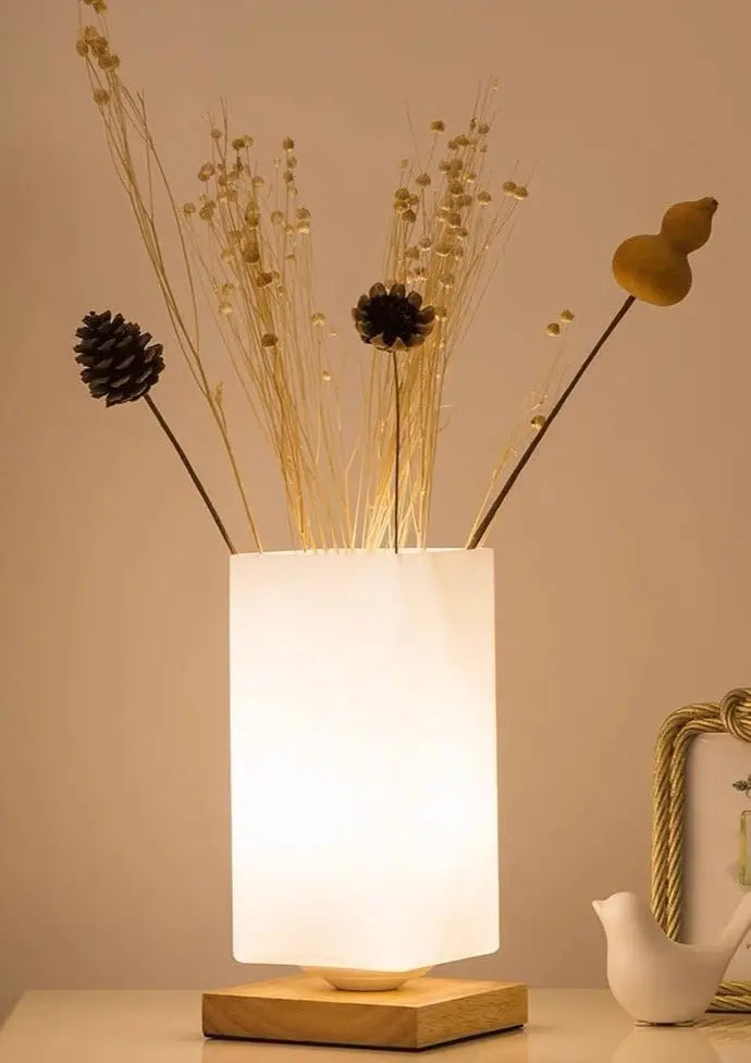 Dimmable Flower Vase Beside Decorative Table Lamp for Rustic Home-0