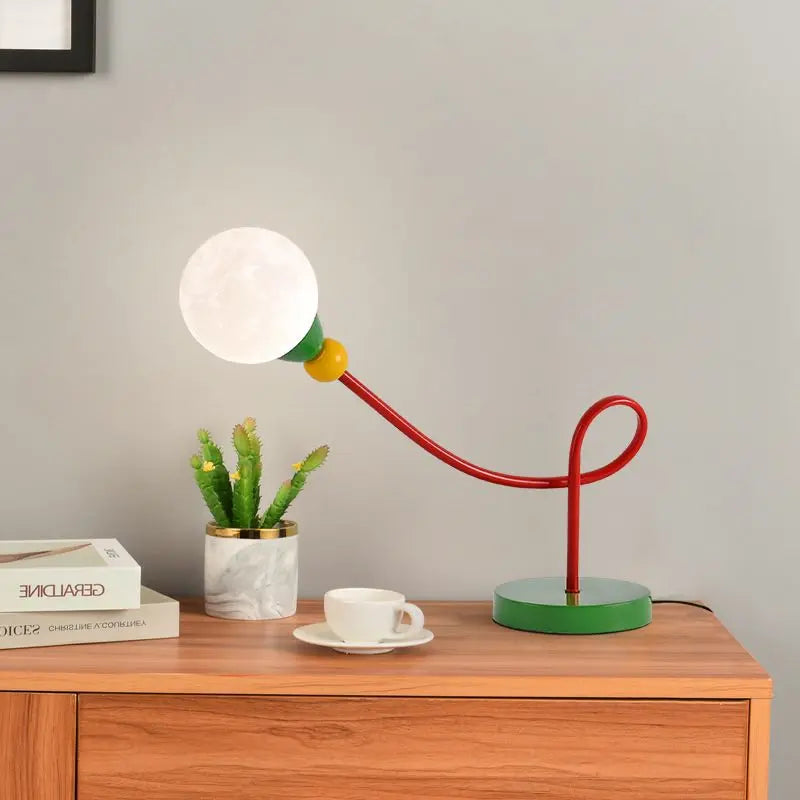 Dimmable Memphis Moon Table Lamp - Full Spectrum Eye Protection Decorative Desk Lamp-2