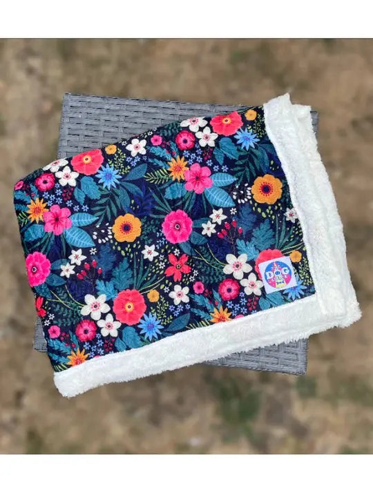 Ditsy Flowers Dog Blanket by The Dog Shack - Memoriex