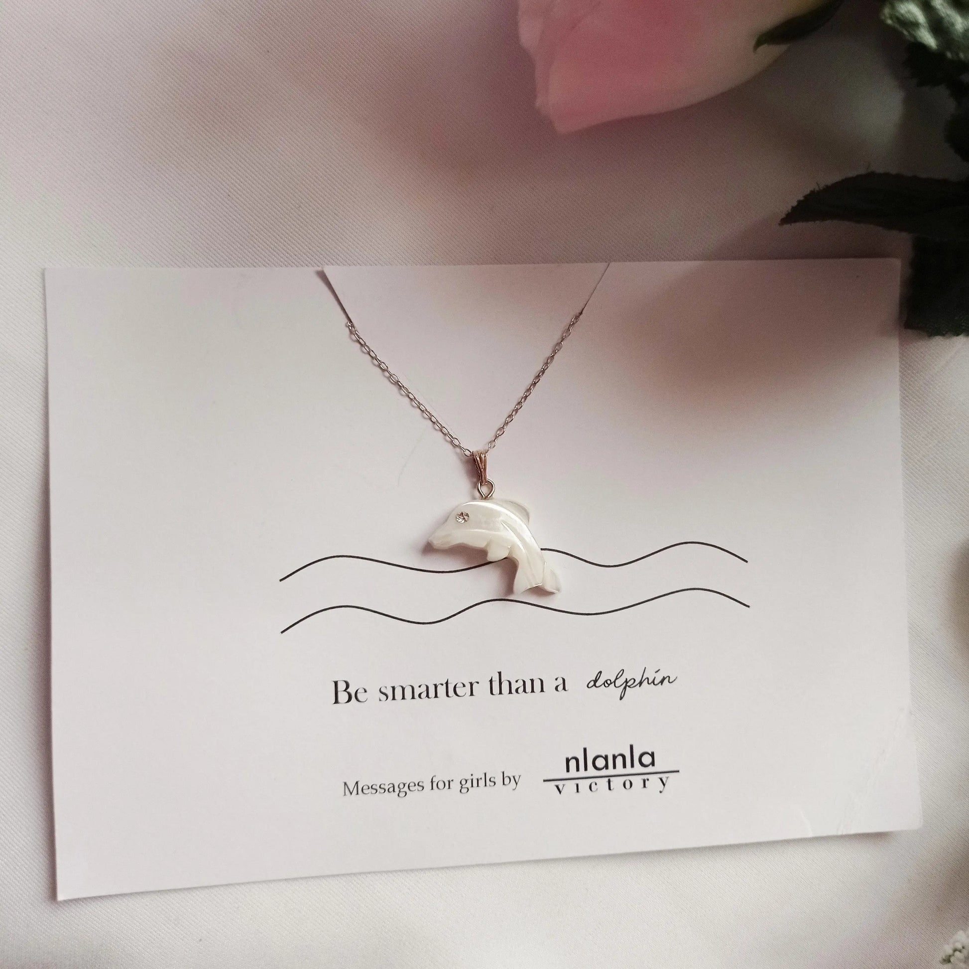 Dolphin necklace on 18 inch Sterling Silver Chain - Memoriex