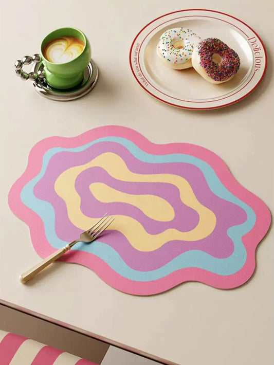 Dopamine Ripple Placemat Set of 4 Pcs for Whimsical Table Setting - Memoriex 