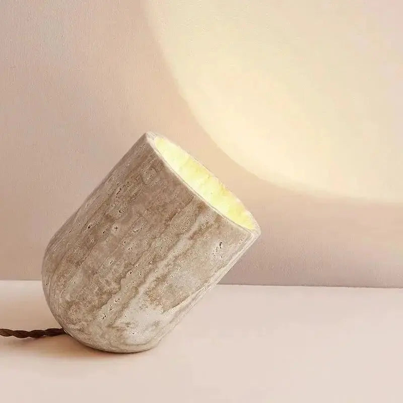 Dori Travertine Table Lamp - Memoriex 