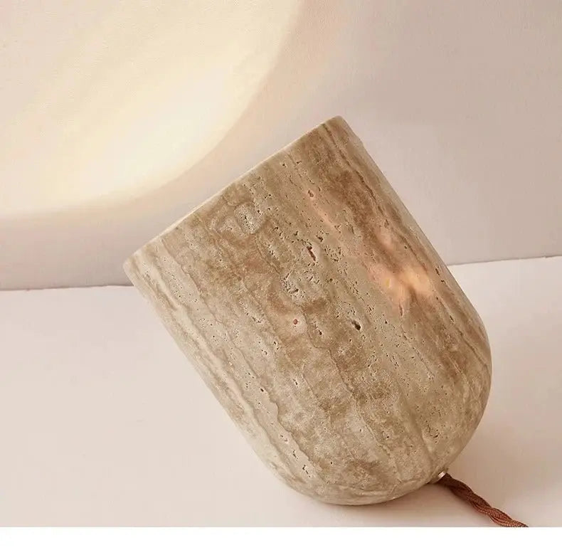 Dori Travertine Table Lamp - Memoriex 