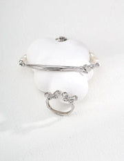 Double Butterfly with Zircon Crystals Ring-4