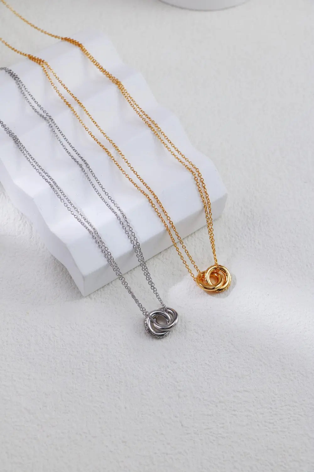 Double Circle Zircon Necklace - Memoriex 