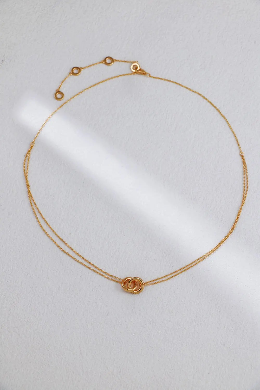 Double Circle Zircon Necklace - Memoriex 