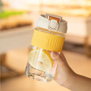 Double Drinking Coffee Cup Glass Water Cup Ins Straw Glass Simple Convenient Carry Straw Tea Cup - Memoriex 