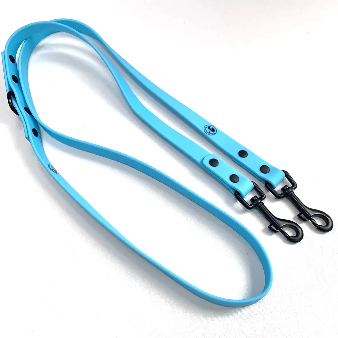 Double-Ended Waterproof Dog Lead (Light Blue) by Wander and Woof - Memoriex