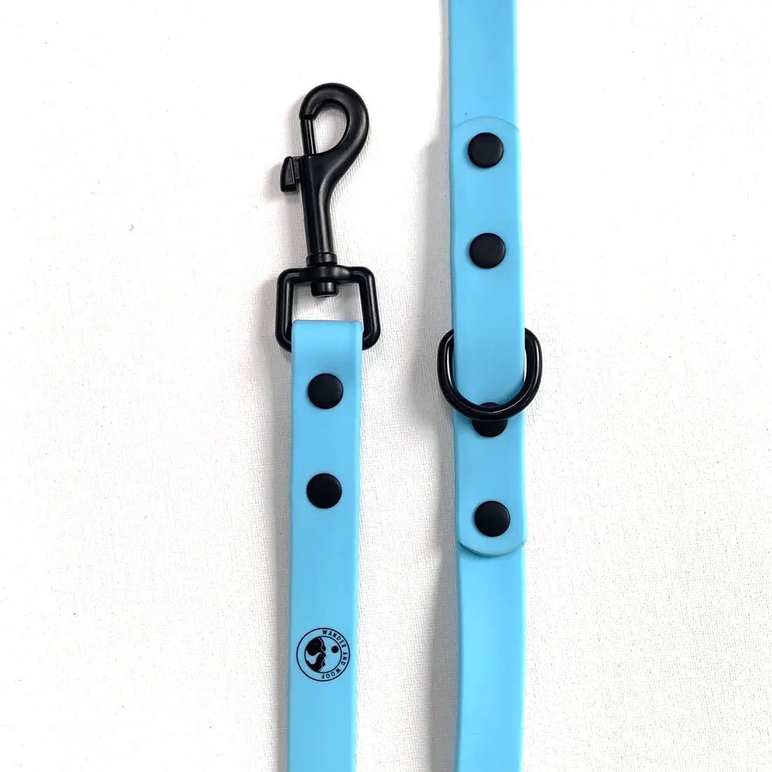 Double-Ended Waterproof Dog Lead (Light Blue) by Wander and Woof - Memoriex