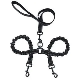 Double-Headed Pet Leash Luminous Pet Double-Headed Dog Leash One Drag Two Large Dog Leash - Memoriex 