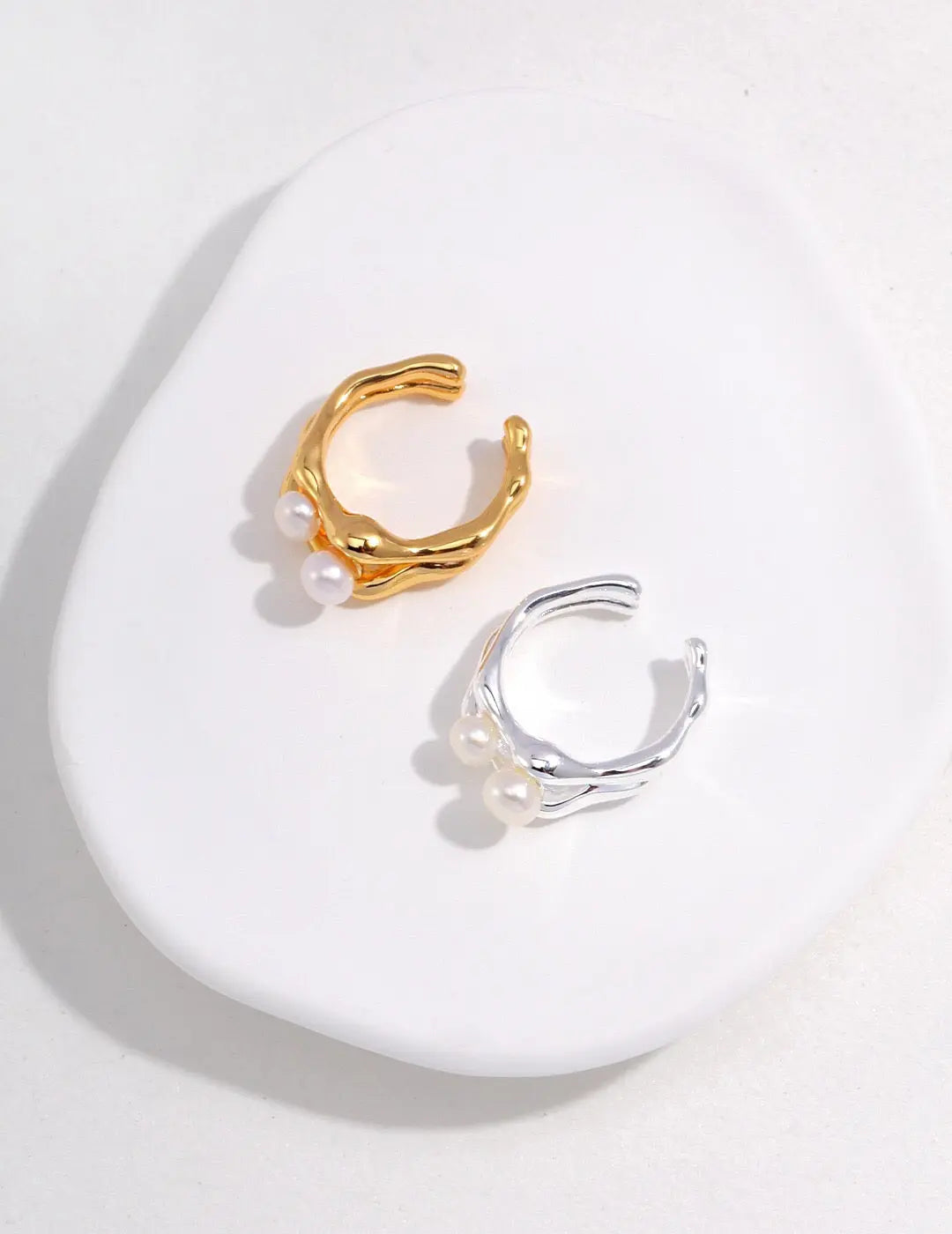 Double Layer Open Pearl Ring-1