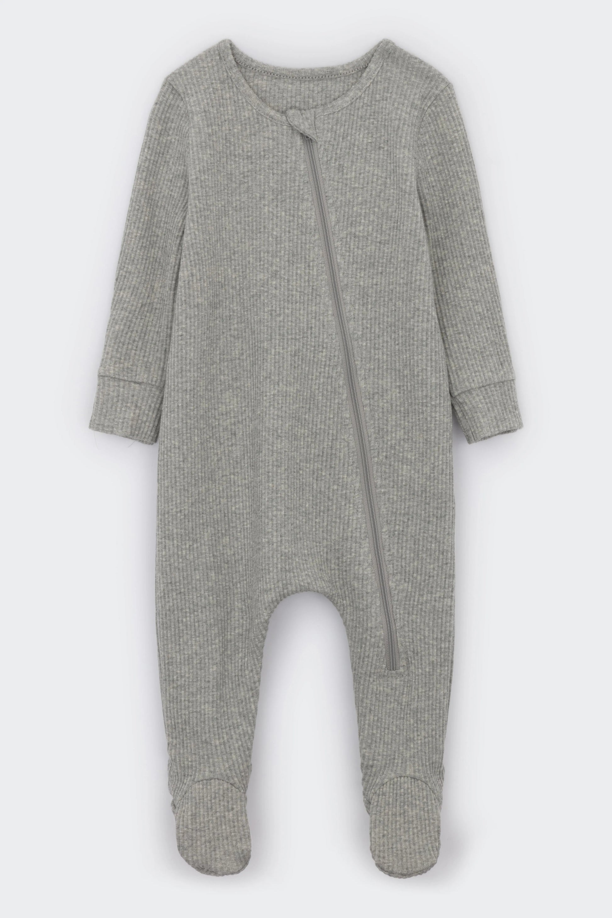 Dove Grey Zip Sleepsuit-2