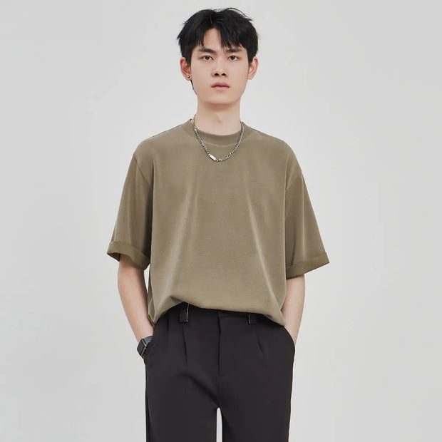 Drape Knit T-shirt Men's Loose Casual - Memoriex 