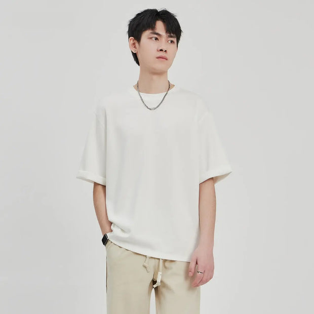 Drape Knit T-shirt Men's Loose Casual - Memoriex 