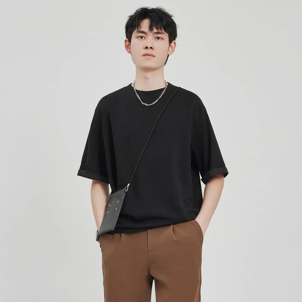 Drape Knit T-shirt Men's Loose Casual - Memoriex 