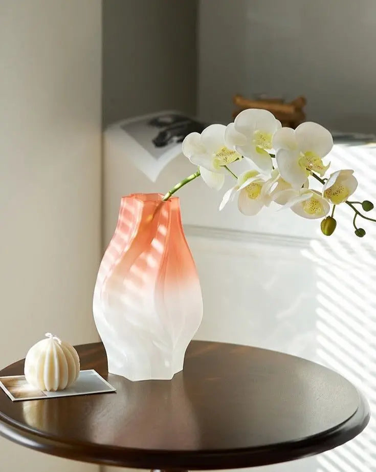 Dreamy Gradient Wavy Vase - Handcrafted Decorative Glass Vase for Contemporary Home-3