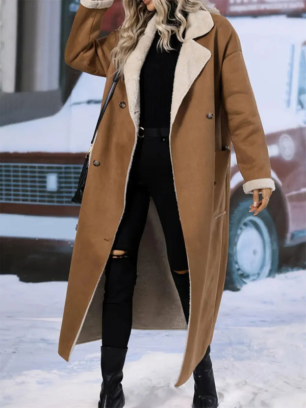 Drop Shoulder Sherpa Longline Coat - Memoriex 