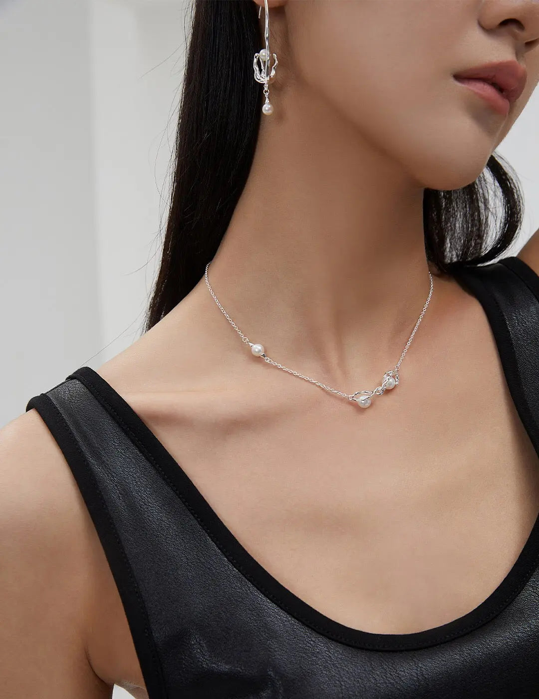 Dry Nest Branch Pearl Necklace-4