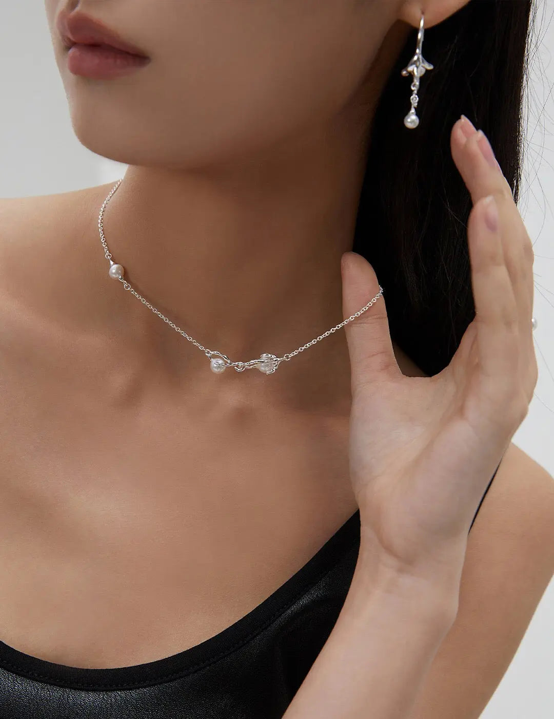 Dry Nest Branch Pearl Necklace-5