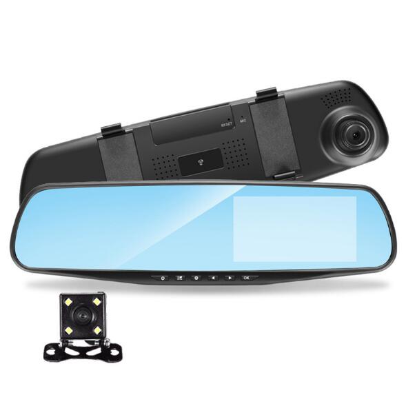 Full HD 1080P Car Dvr Camera Auto 4.3 Inch Rearview Mirror Digital Video Recorder Dual Lens Registratory Camcorder - Memoriex 