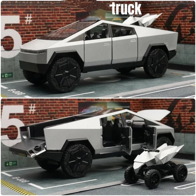 1/32 Cyber toy truck Pickup Alloy Car Truck Model Diecasts Metal Off-road Vehicles Model Simulation Sound Light Kids Toys Gift - Memoriex 