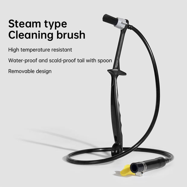 Barista tool: long - handle cleaning brush for coffee machine steam, with replaceable head to remove brew head dirt - Memoriex