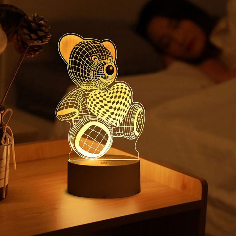 3D Night Light LED Table Light Creative Gift Bedhead Light Small Gift Valentine's Day Children's Day Gift