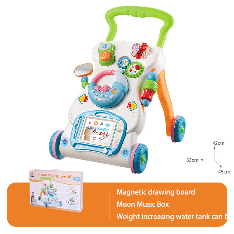 Baby Hand Push Toddler Toys Children's Music Glide Baby Anti-Rollover Multifunctional Walker - Memoriex 