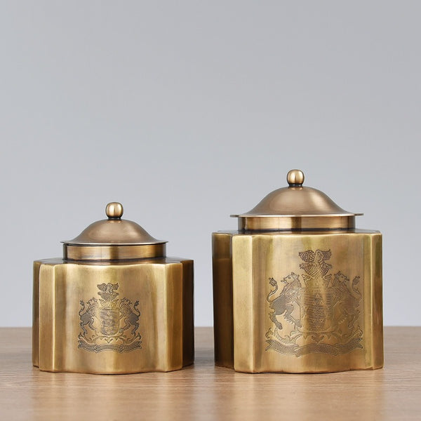 Vintage Metal Storage Box, Decorative Coffee, Tea and Sweet Canister
