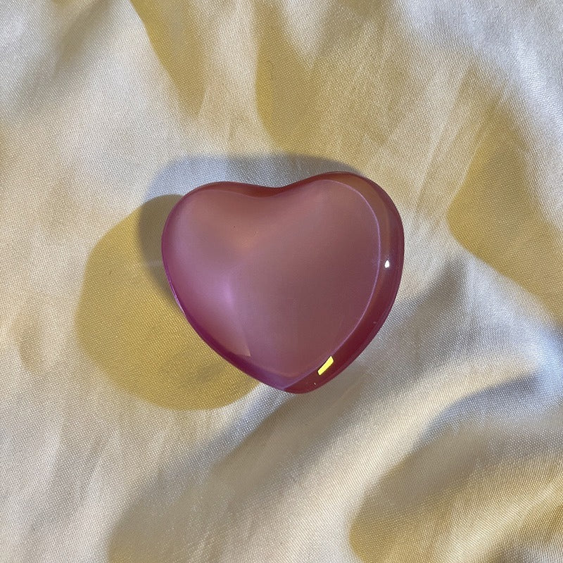 Candy colored heart-shaped stand three-dimensional heart-shaped crystal white stand cute small stand universal - Memoriex 