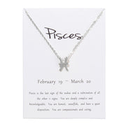 Birthday Gifts 12 Constellation Zodiac Pendant Necklace With White Card - Memoriex