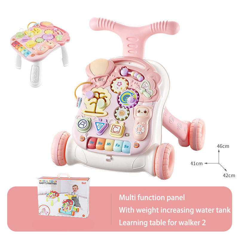 Baby Hand Push Toddler Toys Children's Music Glide Baby Anti-Rollover Multifunctional Walker - Memoriex 