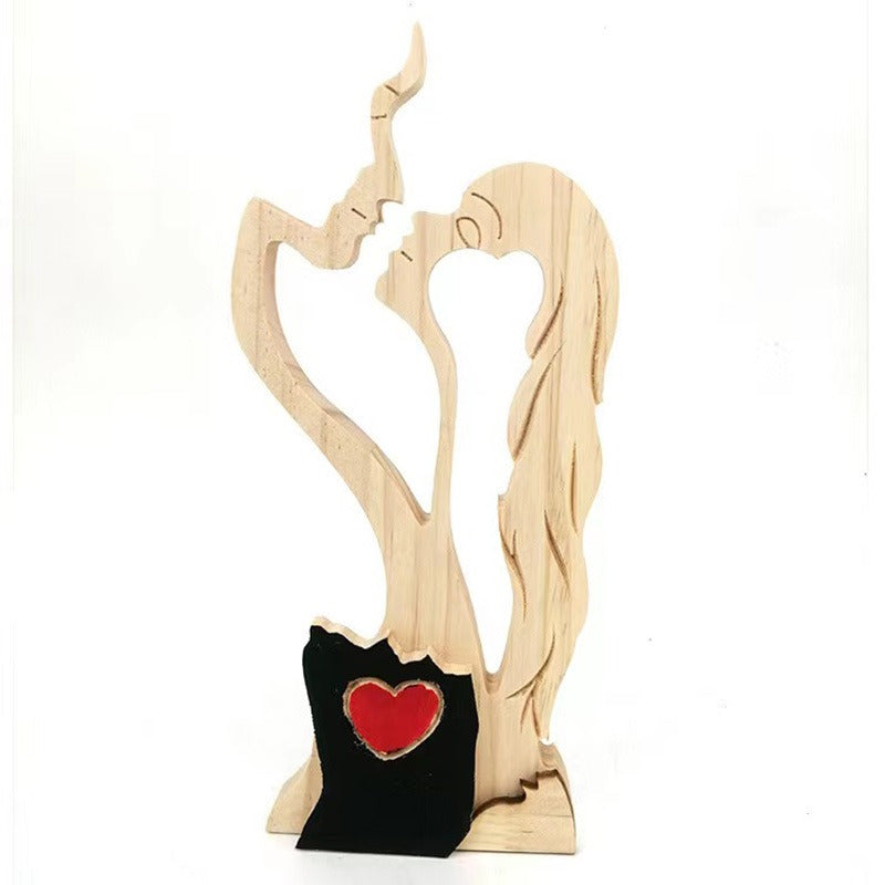 Lovers Wooden Decorations Valentine's Day Ornaments Love Gift Design Home Ornaments Resin Decoration