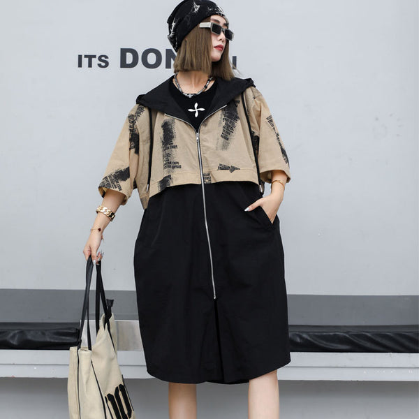 Women’s Plus-Size Contrast-Panel Layered-Look Jacket
