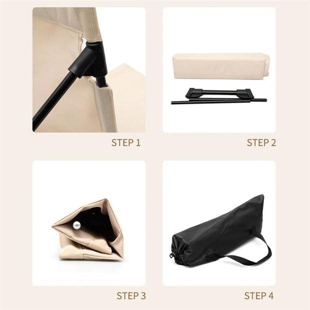 Foldable Camping Chair Outdoor Garden Park Single Lazy Chair Backrest Cushion Picnic Camping Folding Back Chair Beach Chairs - Memoriex