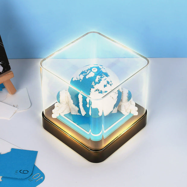 Earth Calendar Light Panoramic 3d Three-dimensional Creativity Paper Carving Desk Calendar Sticky Notes - Memoriex 