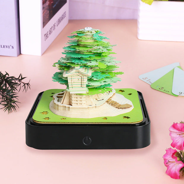 Earth Calendar Light Panoramic 3d Three-dimensional Creativity Paper Carving Desk Calendar Sticky Notes - Memoriex 