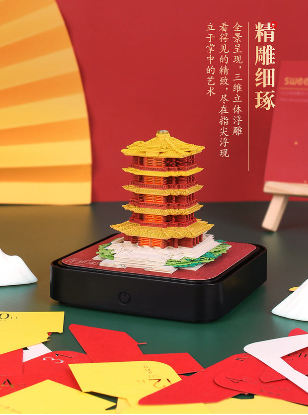 Earth Calendar Light Panoramic 3d Three-dimensional Creativity Paper Carving Desk Calendar Sticky Notes - Memoriex 