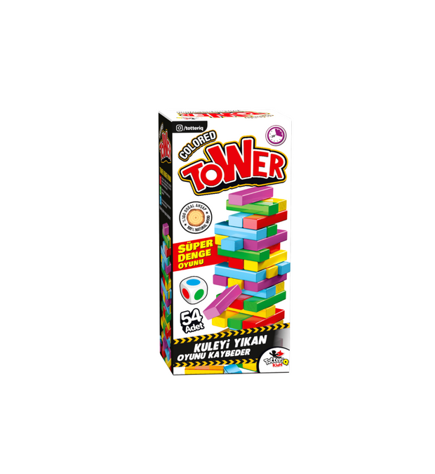 Totteriq Coloured Tower Wooden Blocks Tumbling Tower Game-0