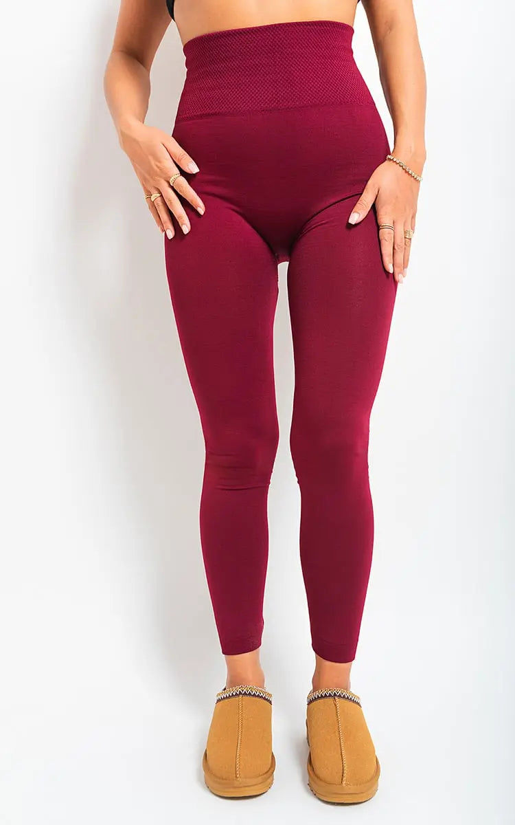 Elastic Waist Button Detail Leggings-7