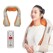 Electrical Shiatsu U Shape Massage Shawl Back Neck Shoulder Body Massager Device Infrared Heated Kneading Home Massage Shawl - Memoriex 