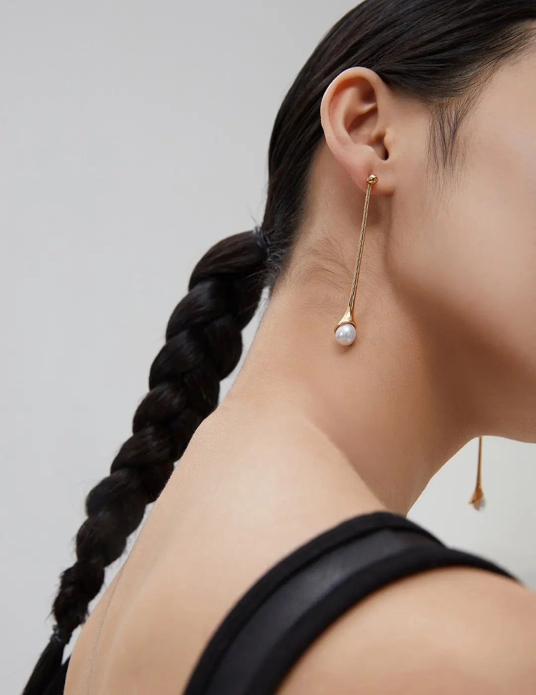 Elegant Long Pearl Drop Earrings-4