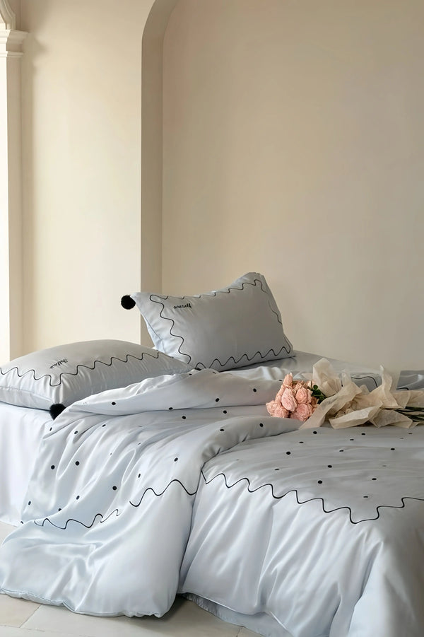Elegant Retro Nordic Silky Smooth Tencel Lyocell Queen Size Duvet Cover Set - Memoriex 