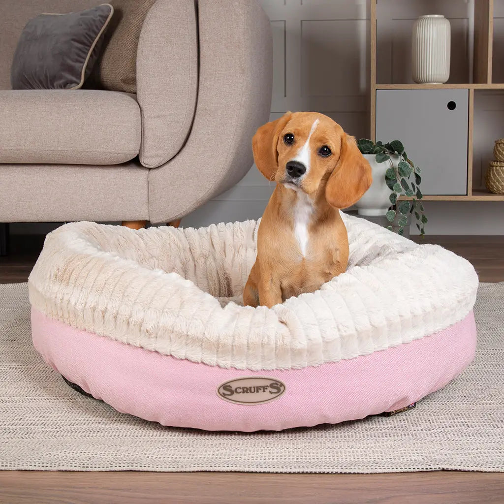 Ellen Donut Dog Bed (in Tan, Pink or Grey) by Scruffs - Memoriex