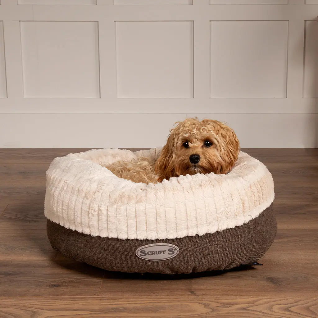 Ellen Donut Dog Bed (in Tan, Pink or Grey) by Scruffs - Memoriex