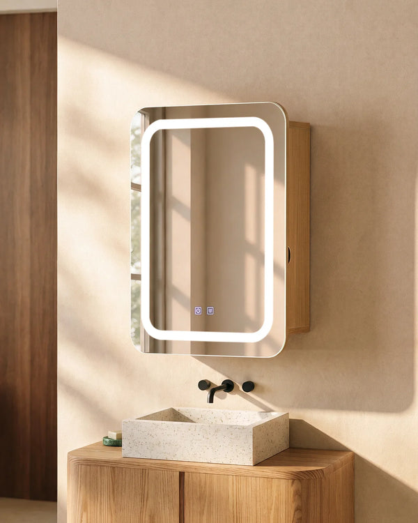 Elora LED Mirror Cabinet with Anti-Fog [50 × 70 cm]-0